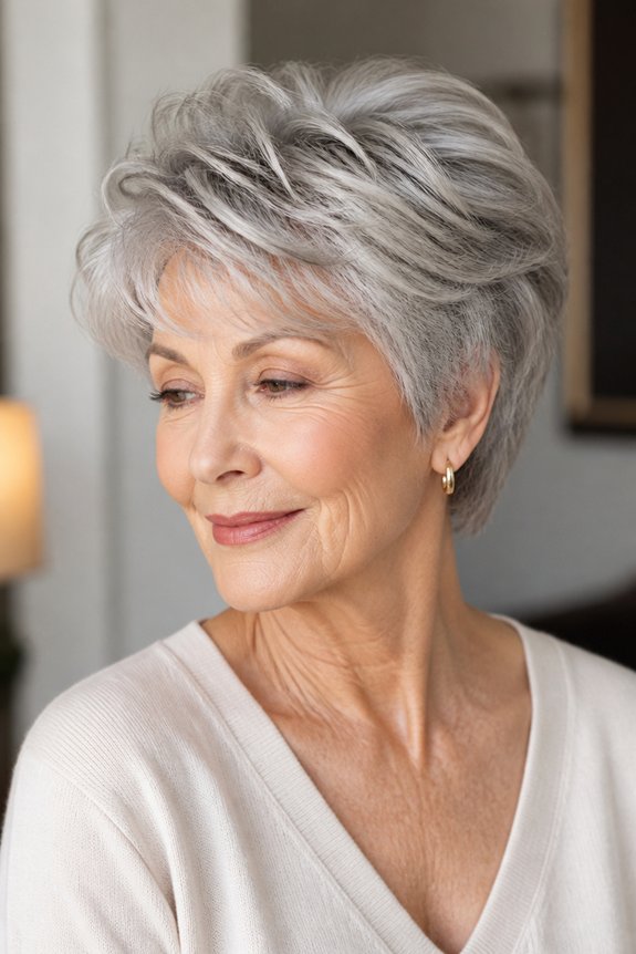 voluminous layered crop hairstyle