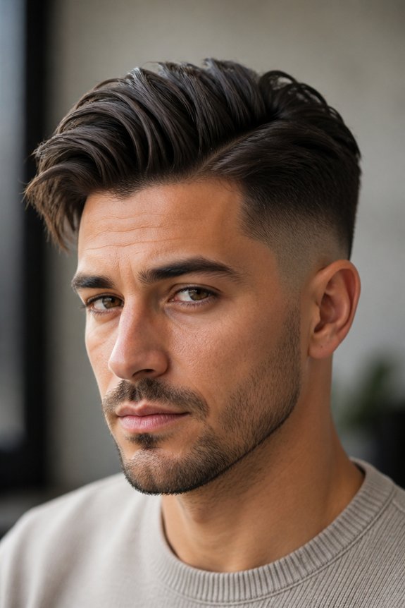 voluminous textured top fade