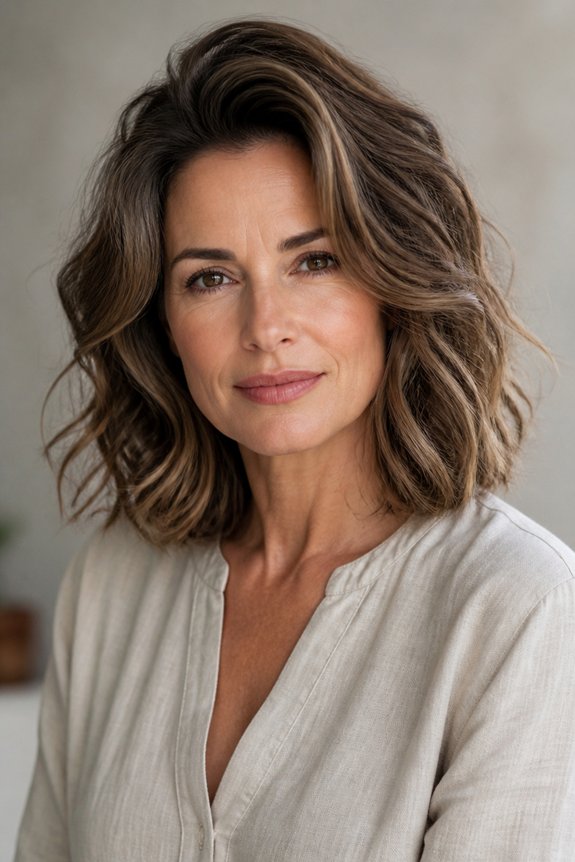 voluminous wavy layered hairstyle
