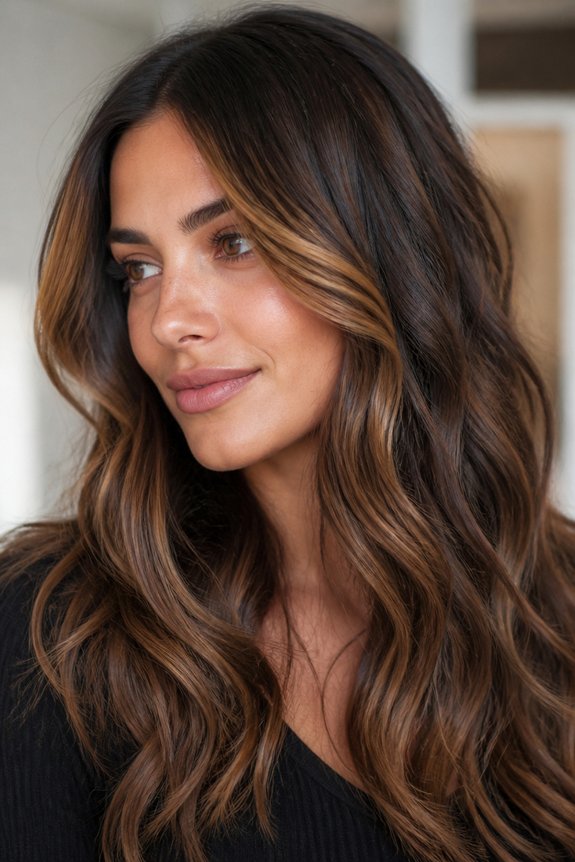 warm honey caramel highlights
