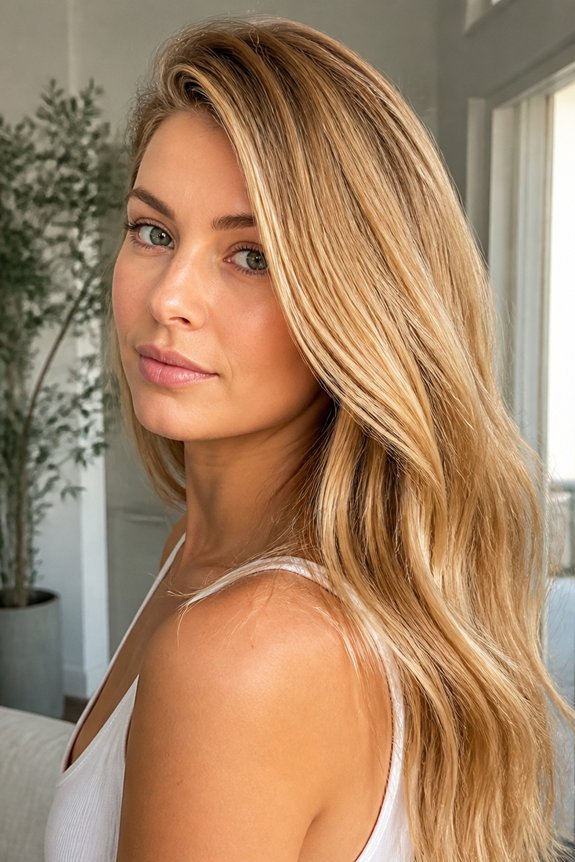 warm radiant honey blonde