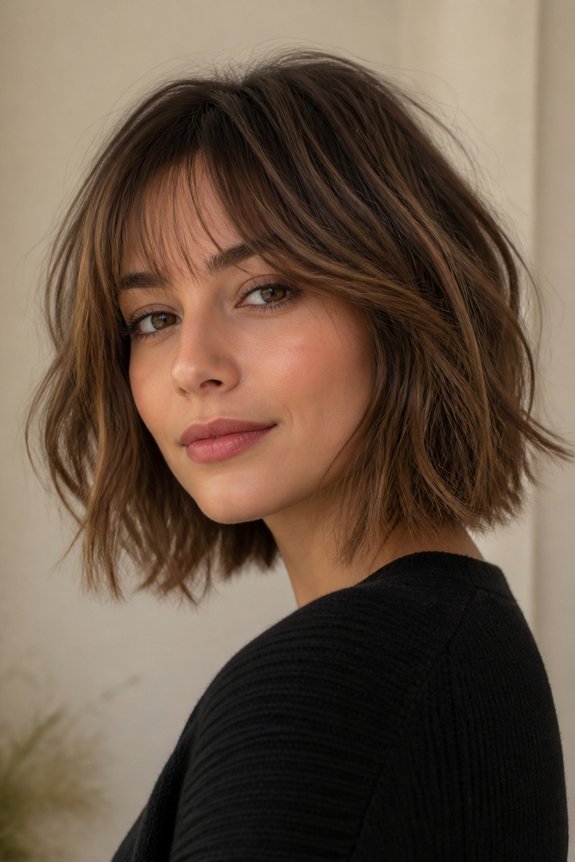 wavy layered bob style