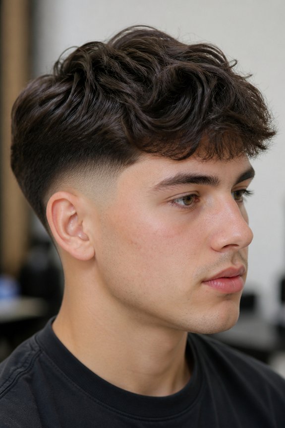 wavy taper fade style