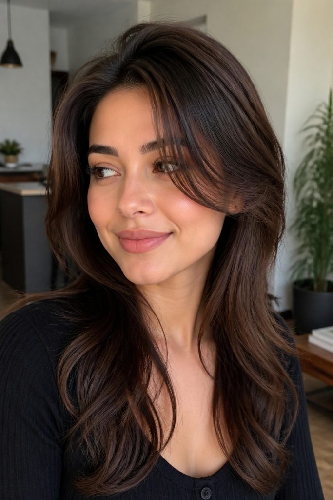 Swept-Back Bangs