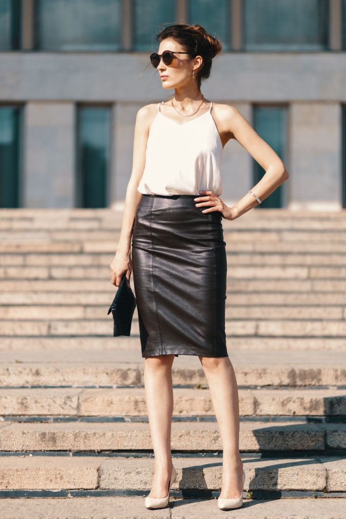 What to Wear with a Leather Skirt