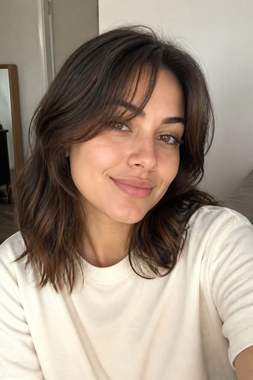 arched bangs for elongation