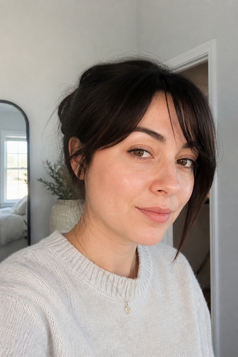 asymmetrical bangs for balance