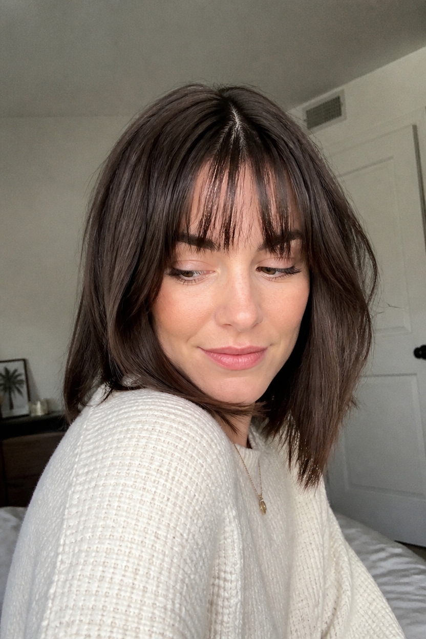 bangs tailored to texture
