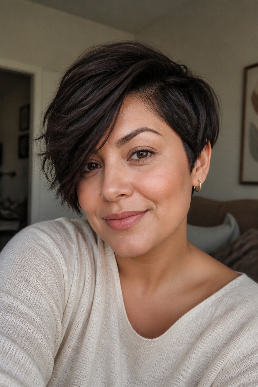 deep side part elongates features
