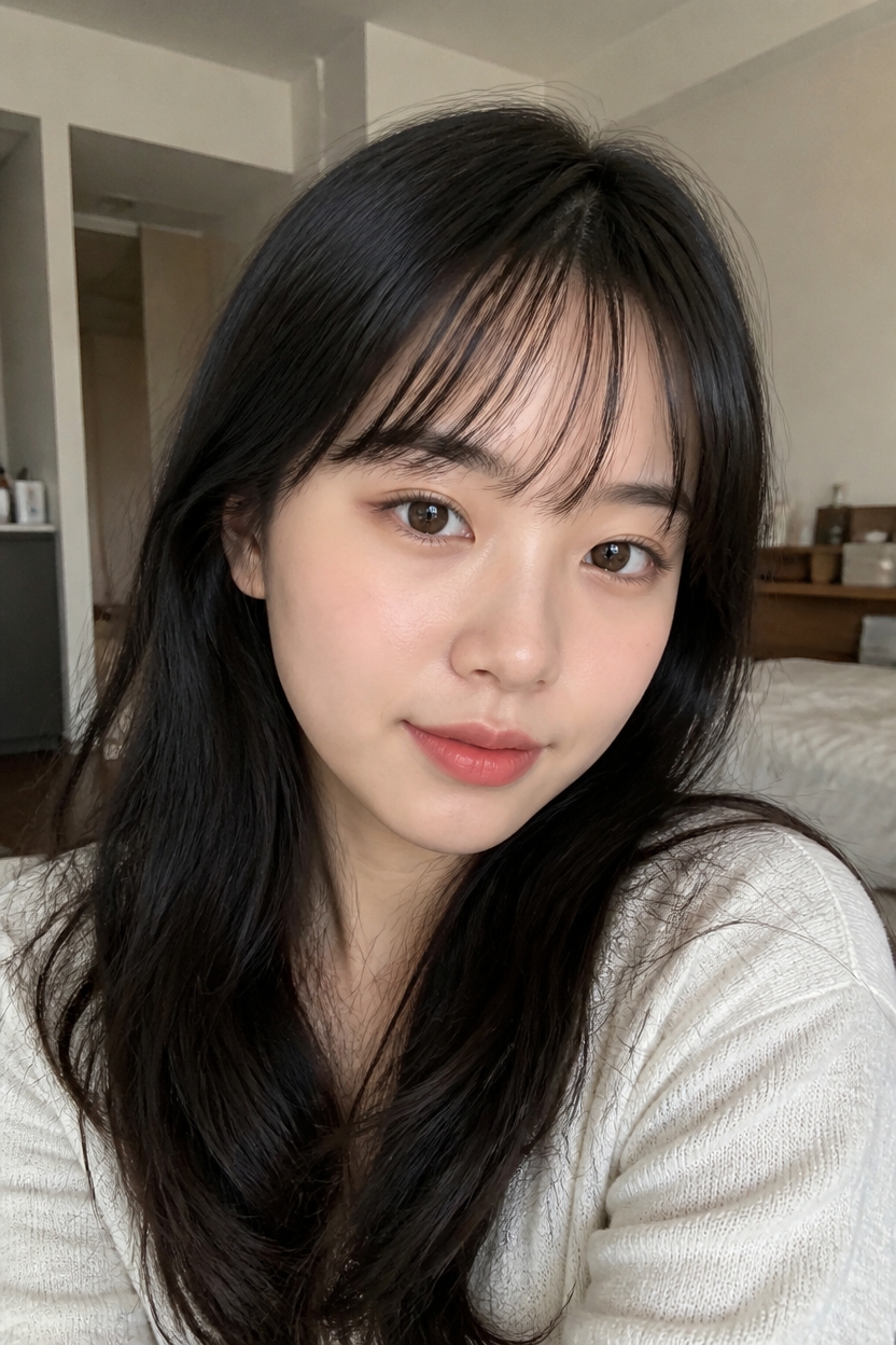 effortless elegance with bangs