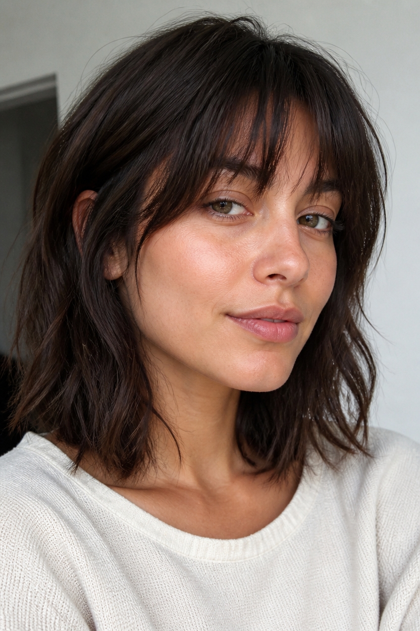 effortless piece y bangs style