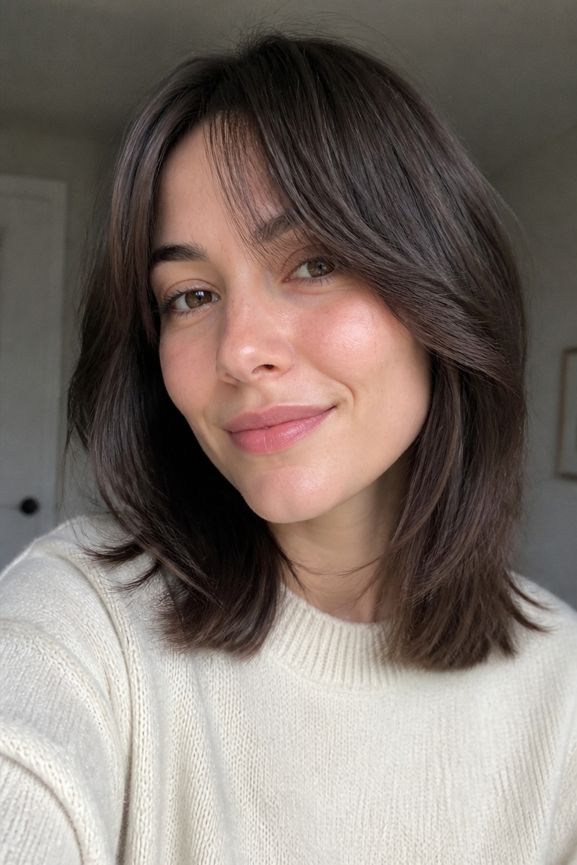 feathered bangs for dimension