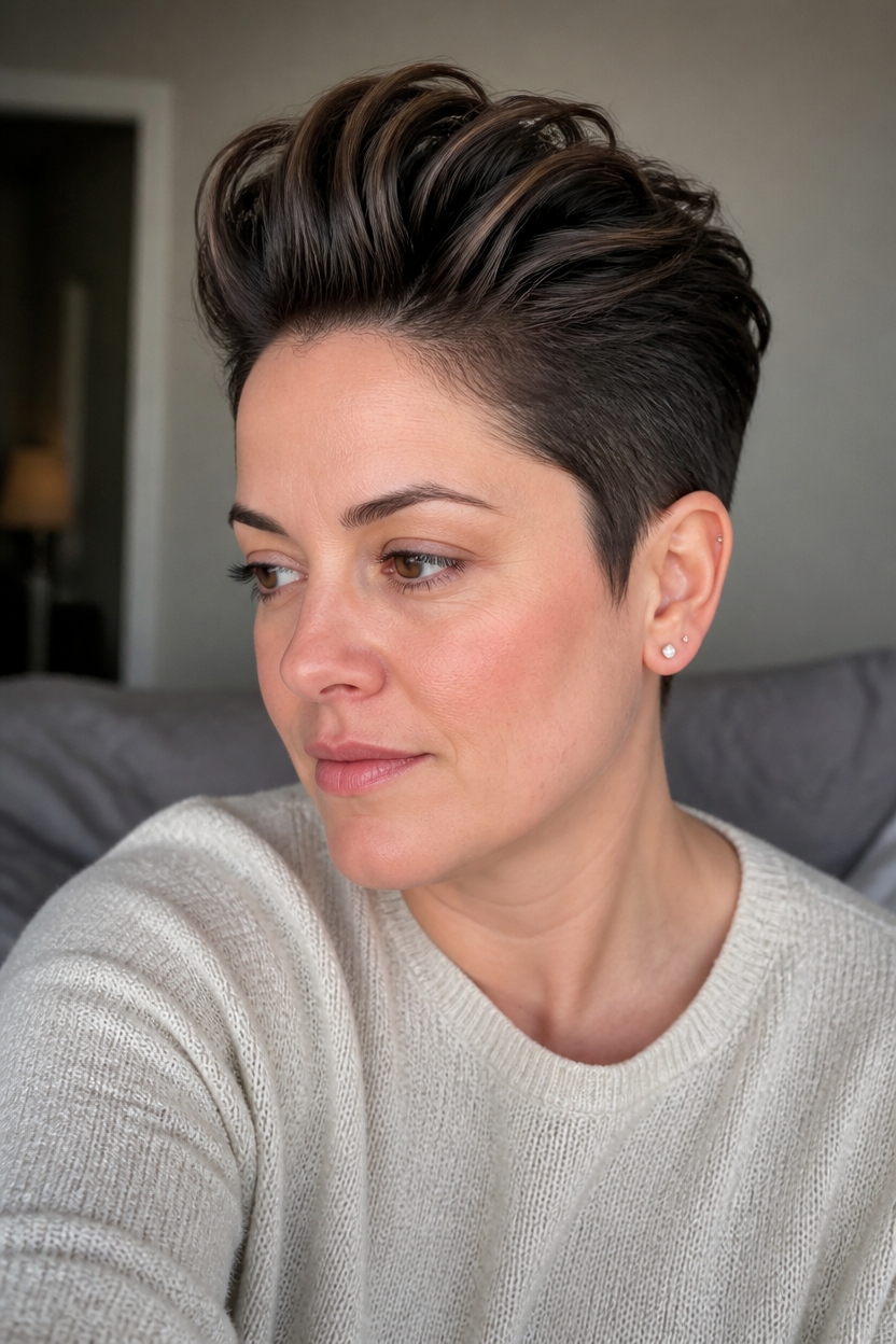 sculpted quiff with volume