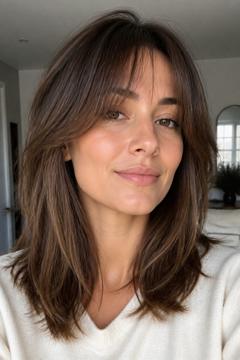 seamless blended bangs technique