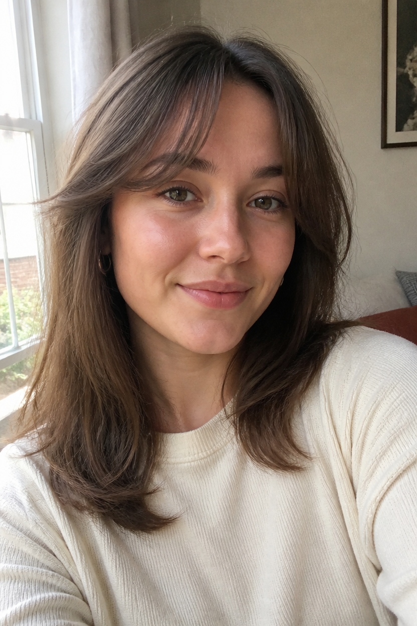 soft bangs for angular faces