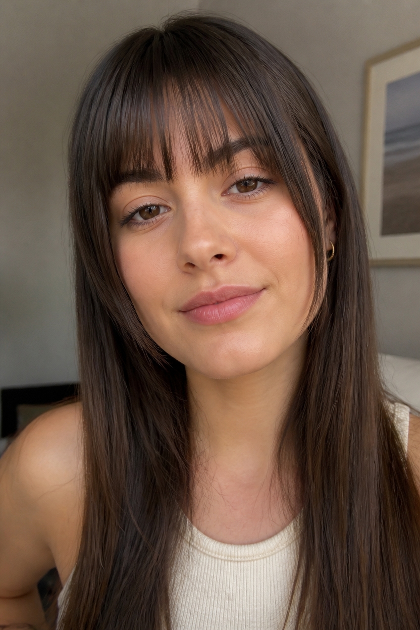 soft bangs with layers
