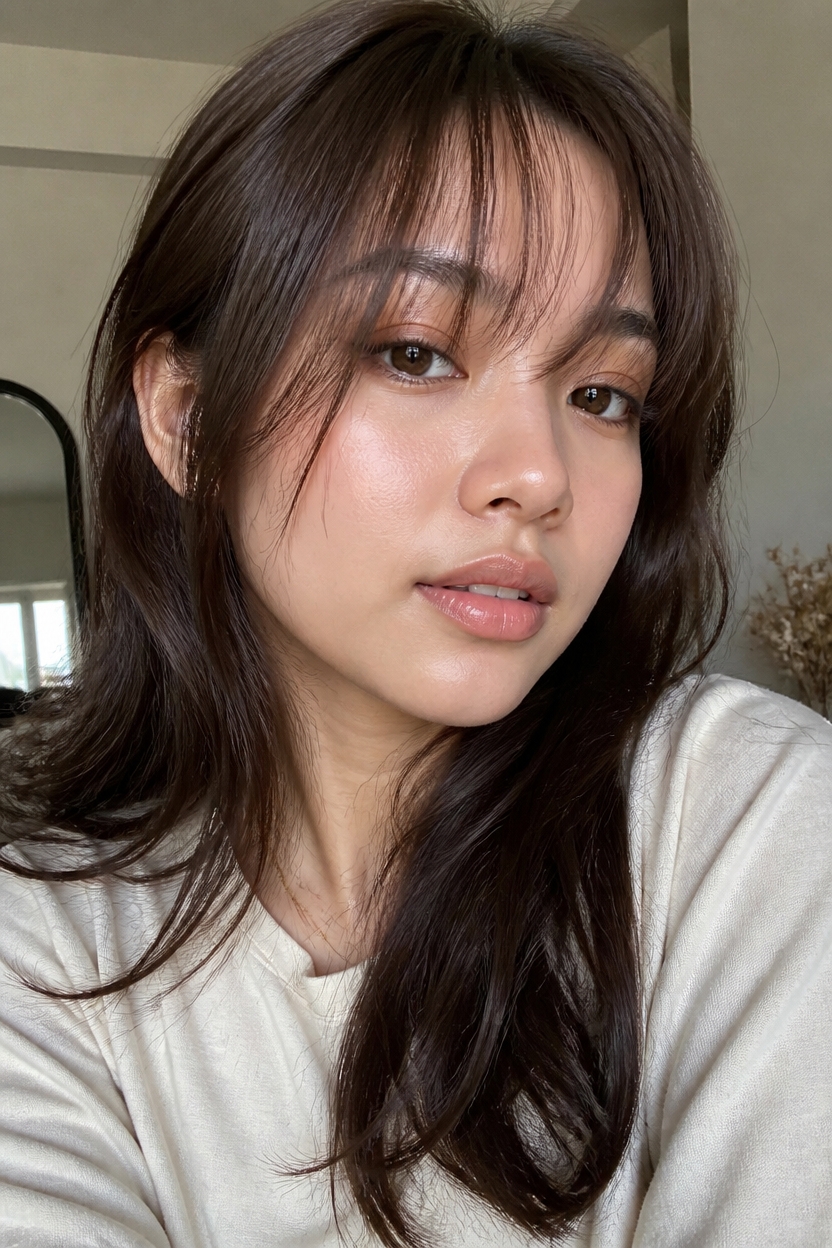 soft layered wispy bangs
