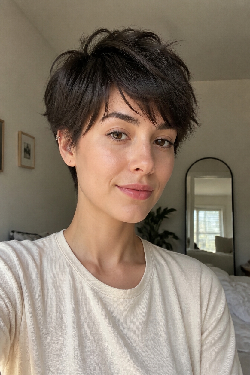 textured layered pixie hairstyle