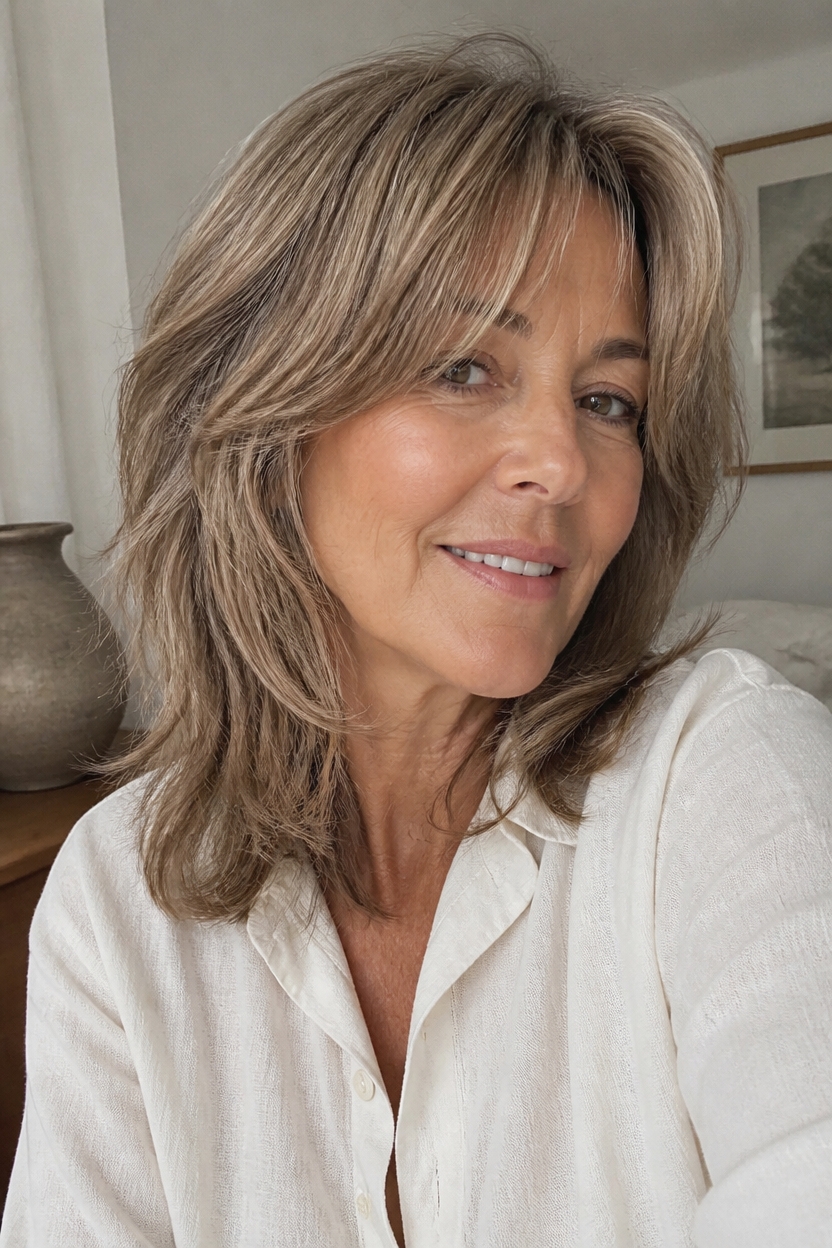 voluminous layered bangs hairstyle