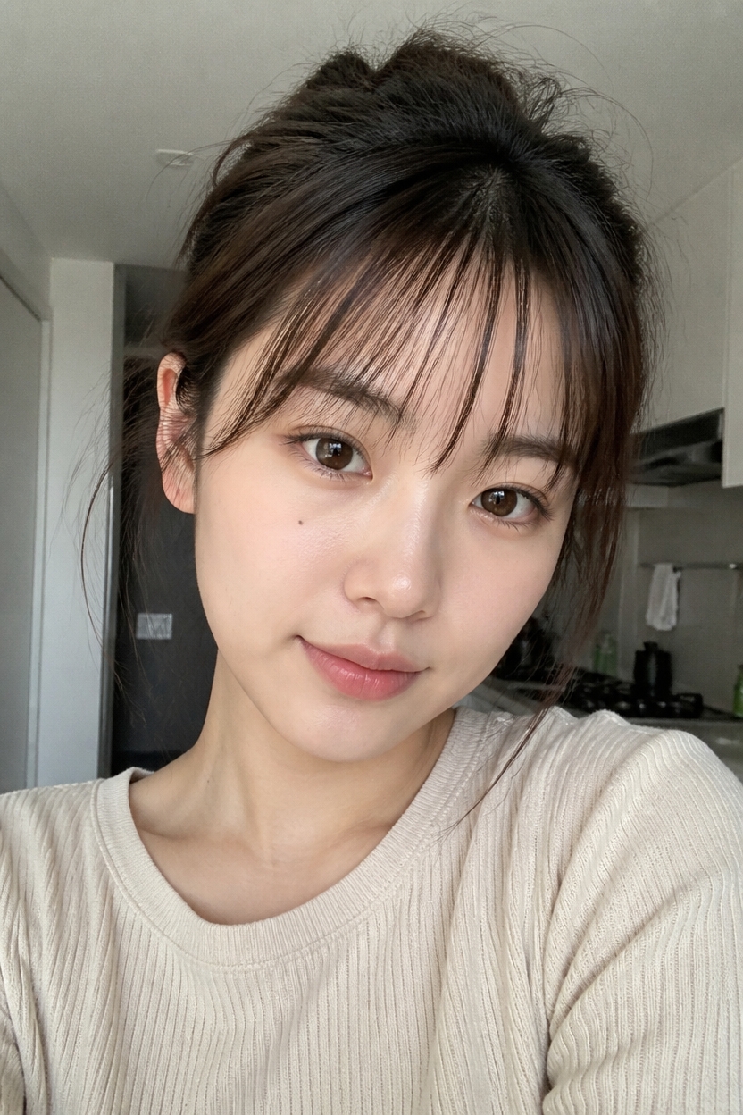 wispy feathered bangs styling